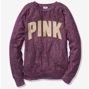 Burgundy & Gold PINK Slouchy Crewneck ✨